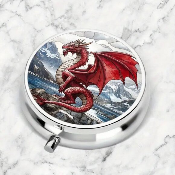 1pc   Red Dragon Pill Box - Picture 2 of 4